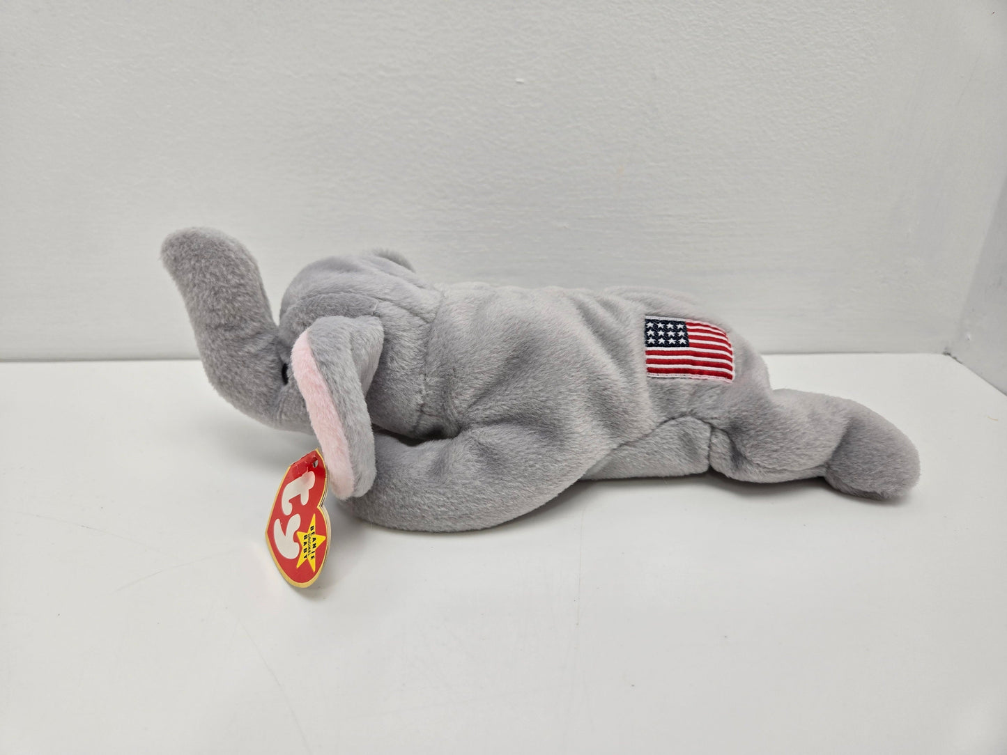 Ty Beanie Baby “Righty” the Patriotic Elephant - USA Flag embroidered on Back - Original Release (8 inch)