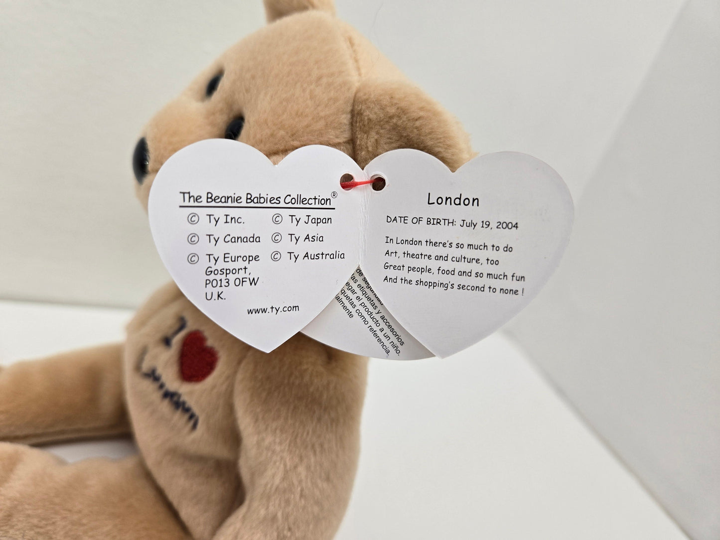 Ty Beanie Baby “London” the I Love London Bear - UK Exclusive (8.5 inch)