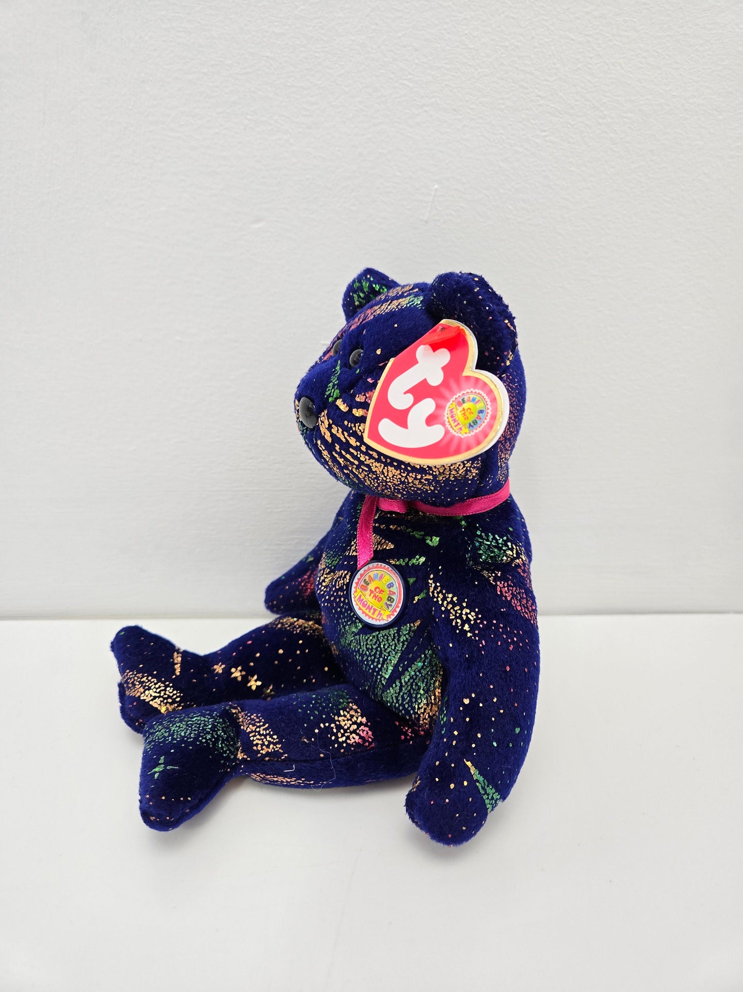 Ty Beanie Baby “Comet” the GORGEOUS dark blue bear with multi coloured sparkles *Sparkles will vary bear to bear* (8.5 inch)