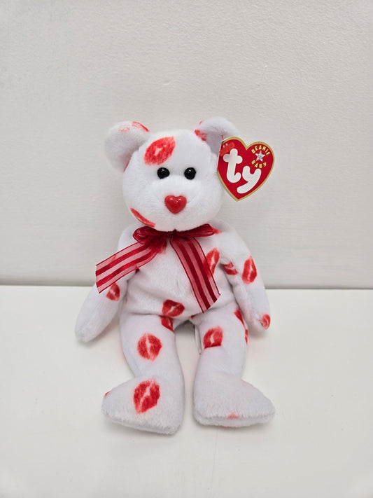 Ty Beanie Baby “Smooch” the White Love Bear with Kisses! (8.5 inch)