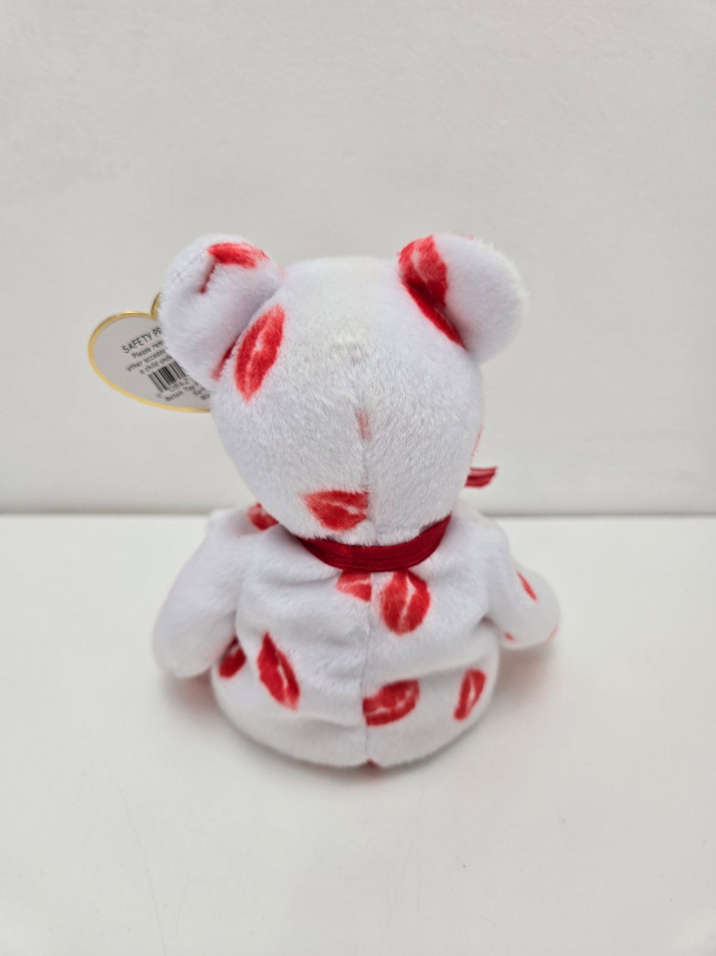 Ty Beanie Baby “Smooch” the White Love Bear with Kisses! (8.5 inch)