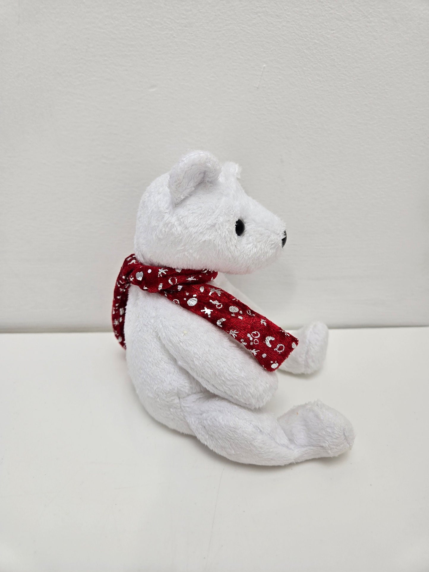 Ty Beanie Baby “2000 Holiday Teddy” the White Holiday Bear wearing Red Scarf (8.5 inch)