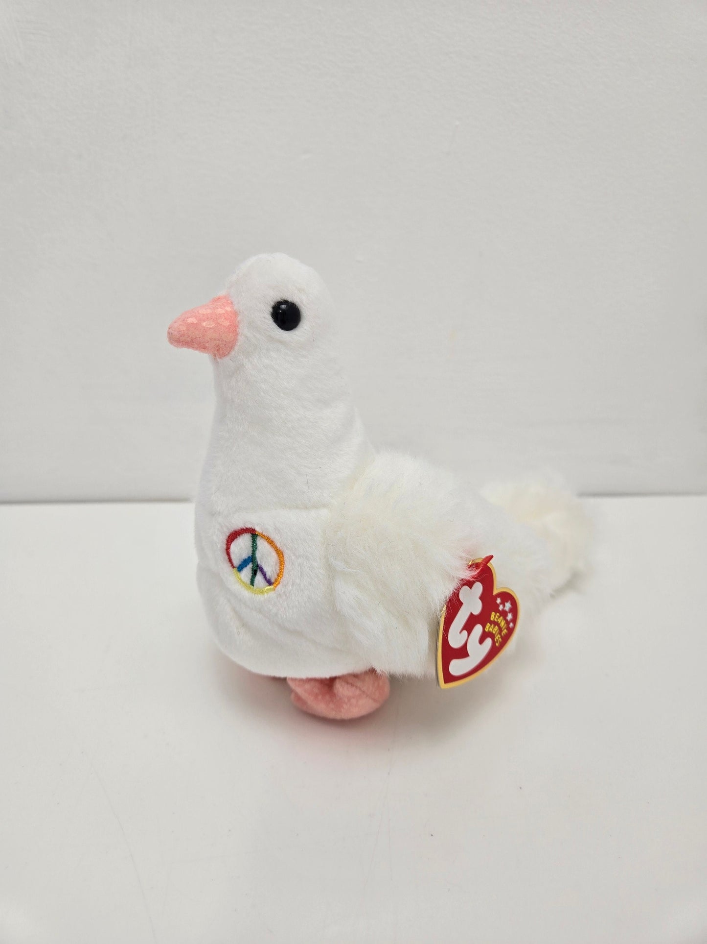 Ty Beanie Baby “Serenity” the Dove with Peace sign embroidered on Chest (6 inch)