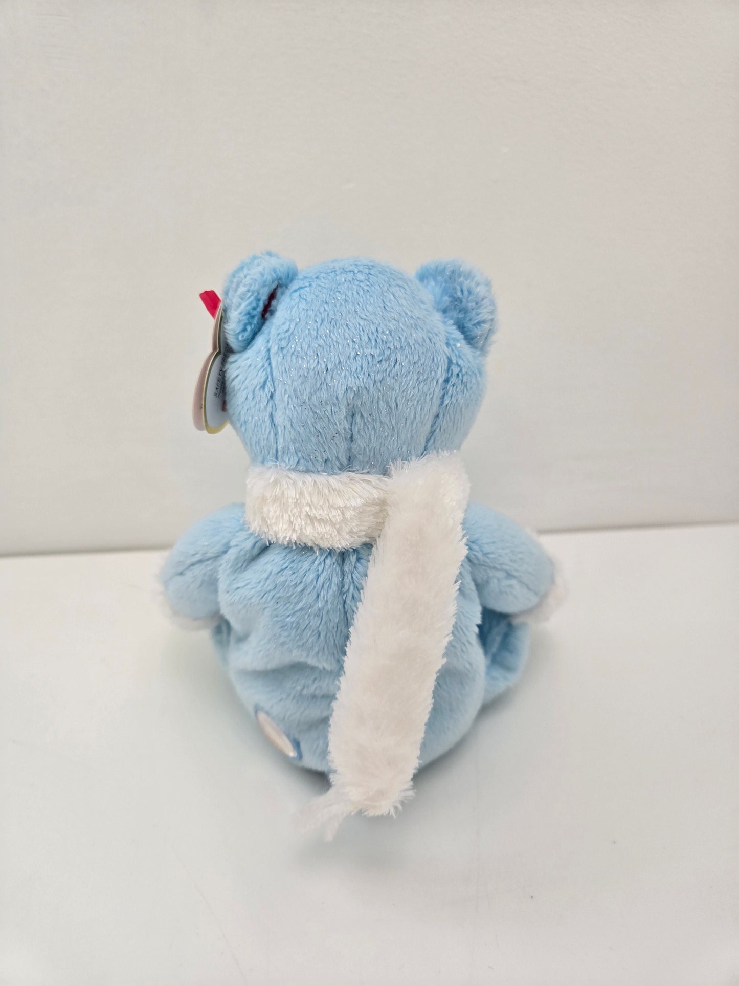 Ty Beanie Baby “Icecubes” the Blue Winter Bear wearing mittens and a scarf (7.5 inch)