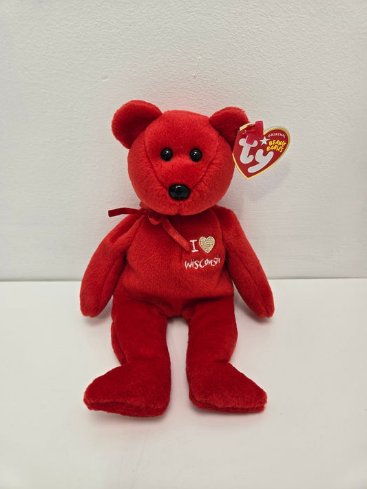 Ty Beanie Baby “Wisconsin” the I Love Wisconsin Bear - State Exclusive (8.5 inch)