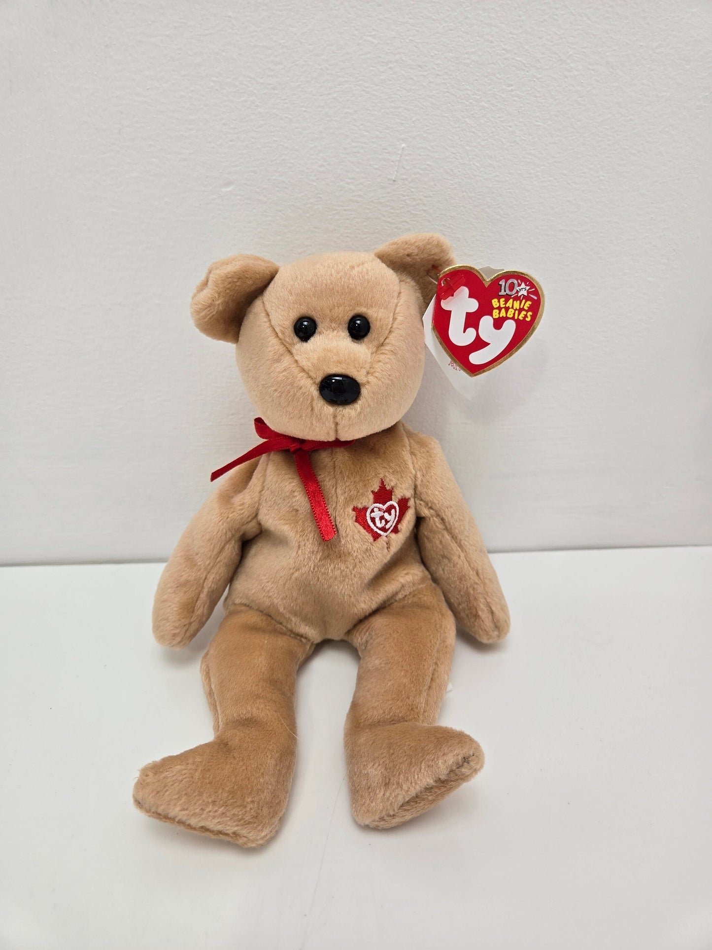 Ty Beanie Baby “True” the Canadian Bear with Maple Leaf on Chest - Special Olympics Tag (8.5 inch)