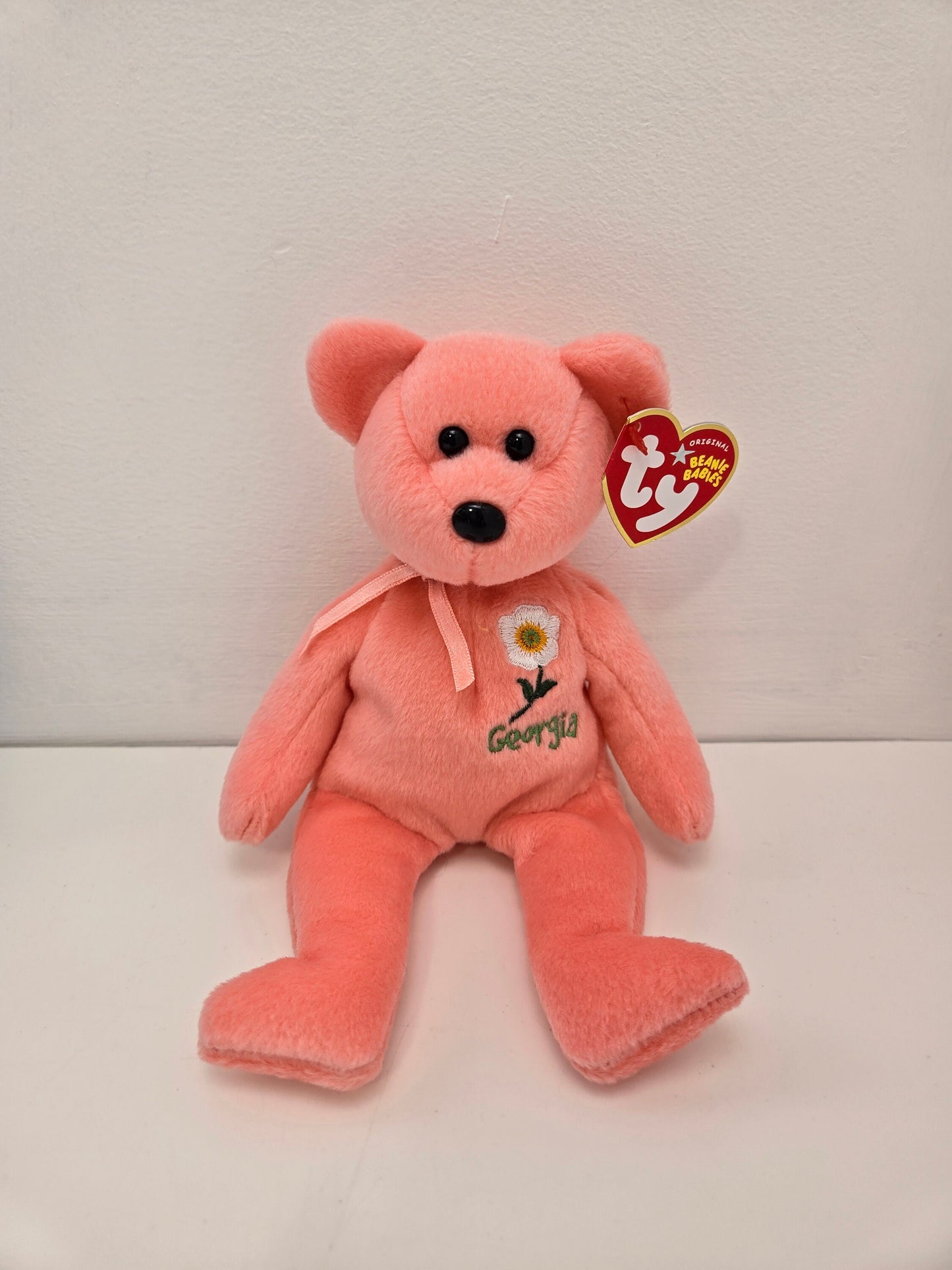 Ty Beanie Baby “Georgia Cherokee Rose” the State Flower Bear - Show Exclusive (8.5 inch)