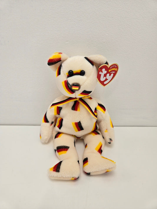 Ty Beanie Baby “Deutschland” the German Bear with German Flags - Flag Nose Version (8.5 inch)