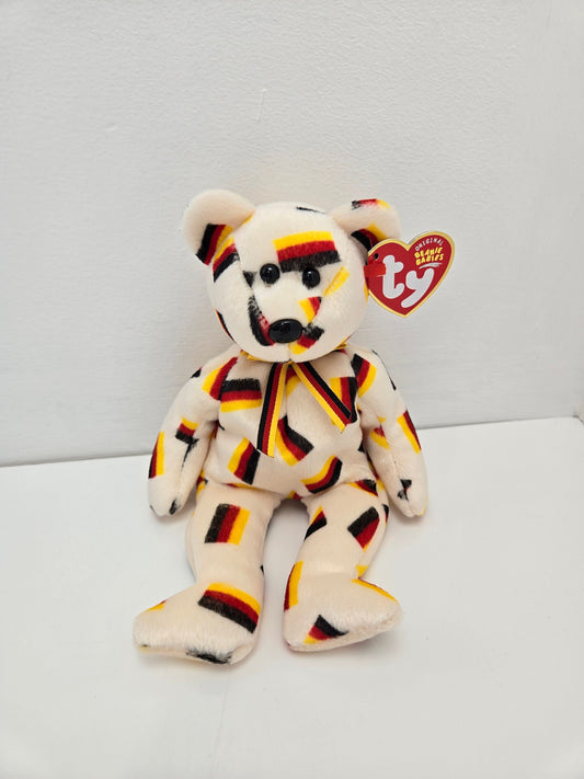 Ty Beanie Baby “Deutschland” the German Bear with German Flags - Black Nose Version (8.5 inch)