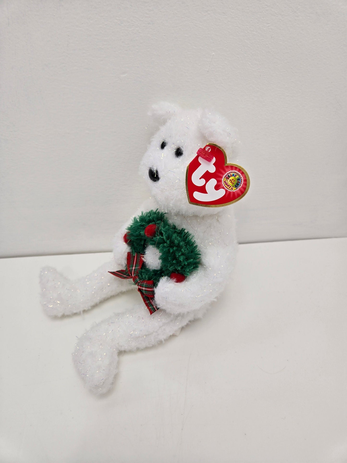 Ty Beanie Baby “Merriment” the Christmas Bear Holding a Wreath - Beanie Baby of the Month (8.5 inch)