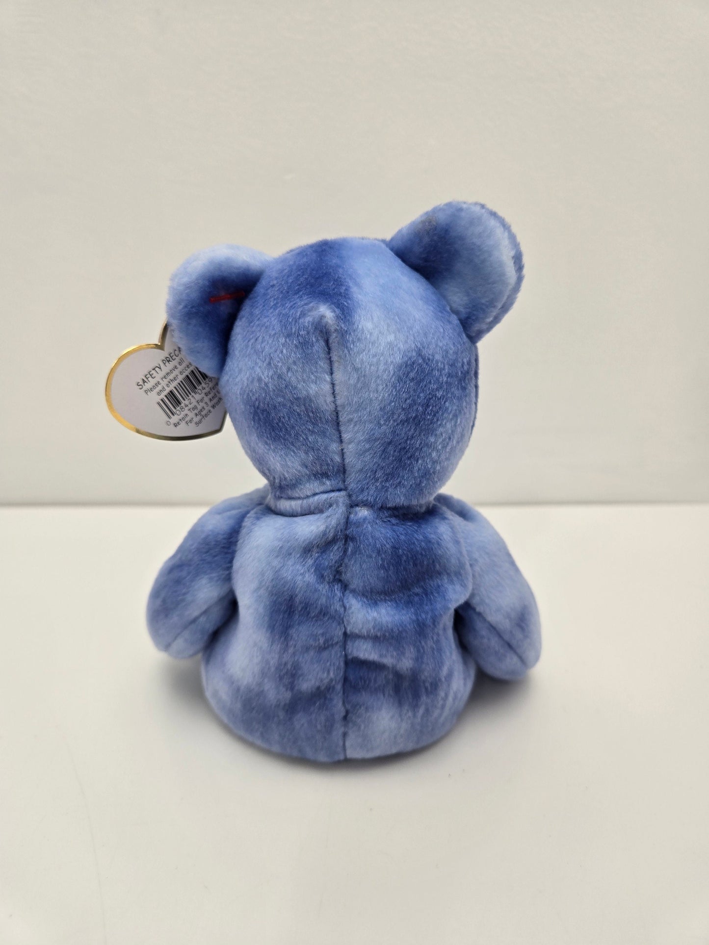 Ty Beanie Baby “Peace” the Blue Bear - Non Coloured Peace Sign! (8.5 inch)