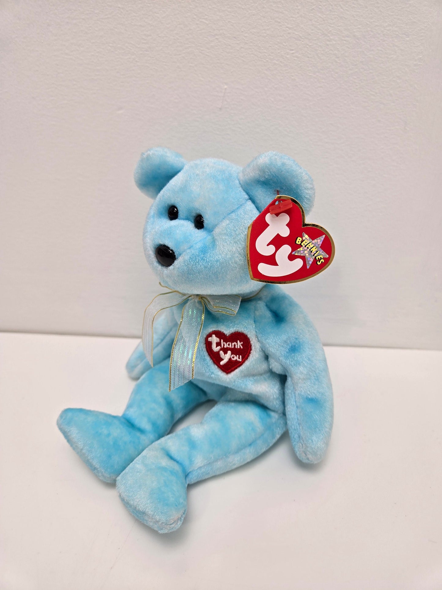 Ty Beanie Baby “Thank you” the Bear! Only one given to each Ty retail store *Rare* (8.5 inch)