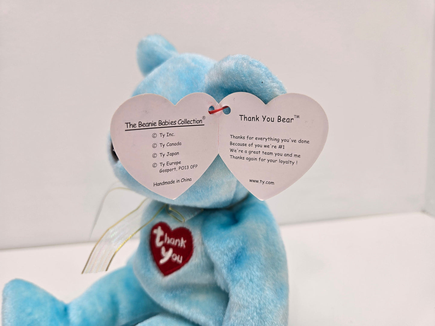 Ty Beanie Baby “Thank you” the Bear! Only one given to each Ty retail store *Rare* (8.5 inch)