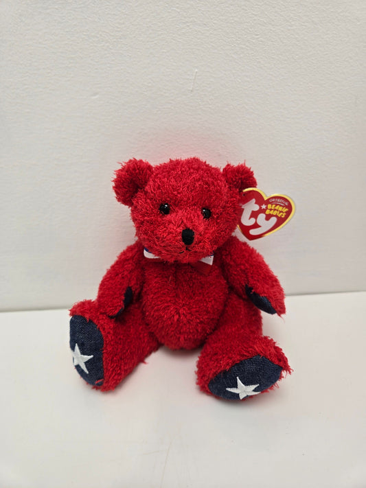 Ty Beanie Baby “Sparklers” the Red Patriotic Bear  - Internet Exclusive (5.5 inch)