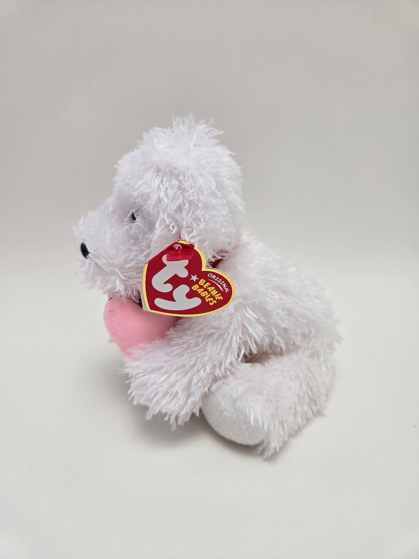 Ty Beanie Baby “Loveypup” the Love Dog  Holding 2 hearts (5.5 inch)