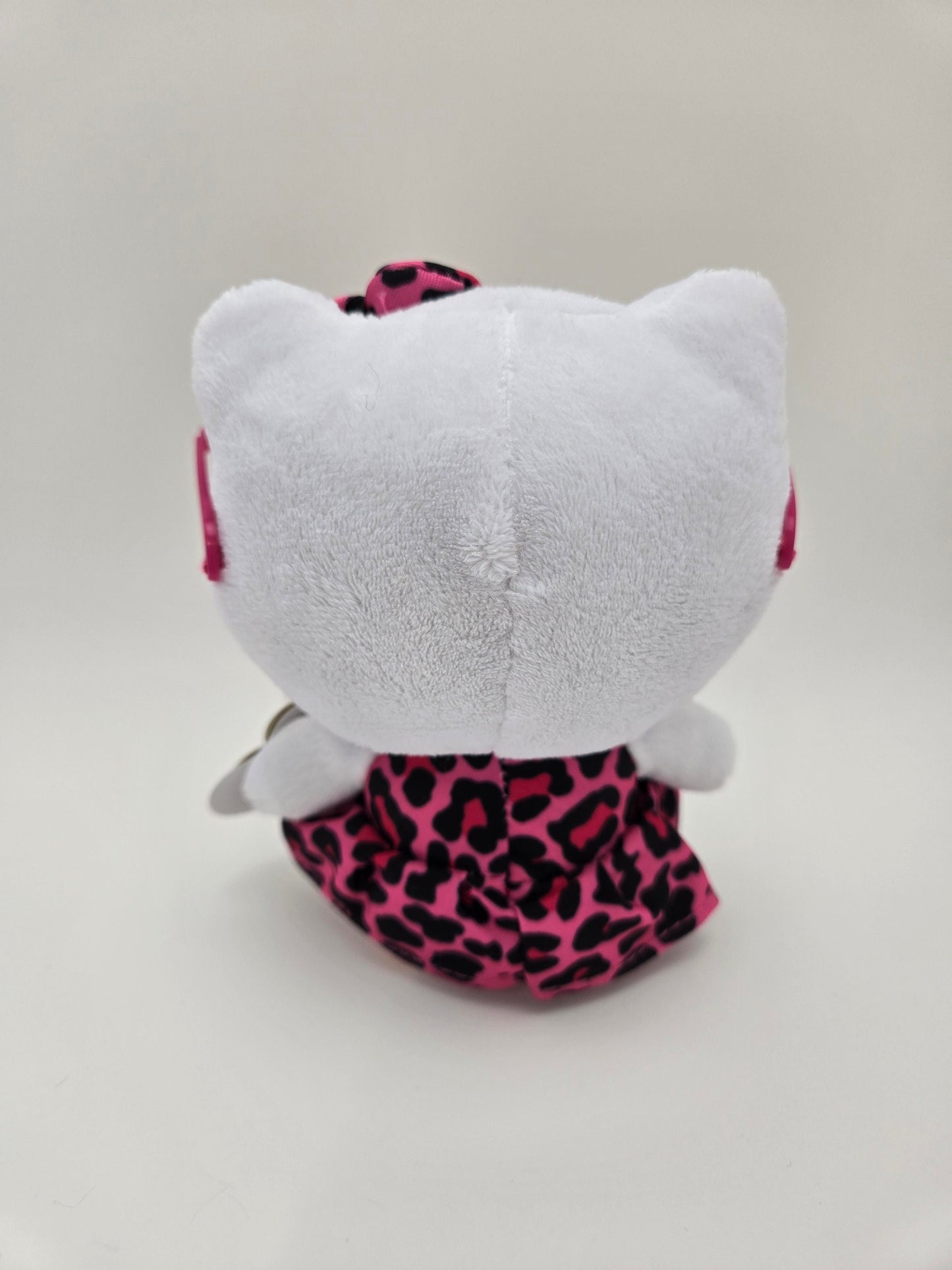 Ty Beanie Baby Vintage “Hello Kitty” wearing Pink Glasses and Pink Leopard Dress (6 inch)