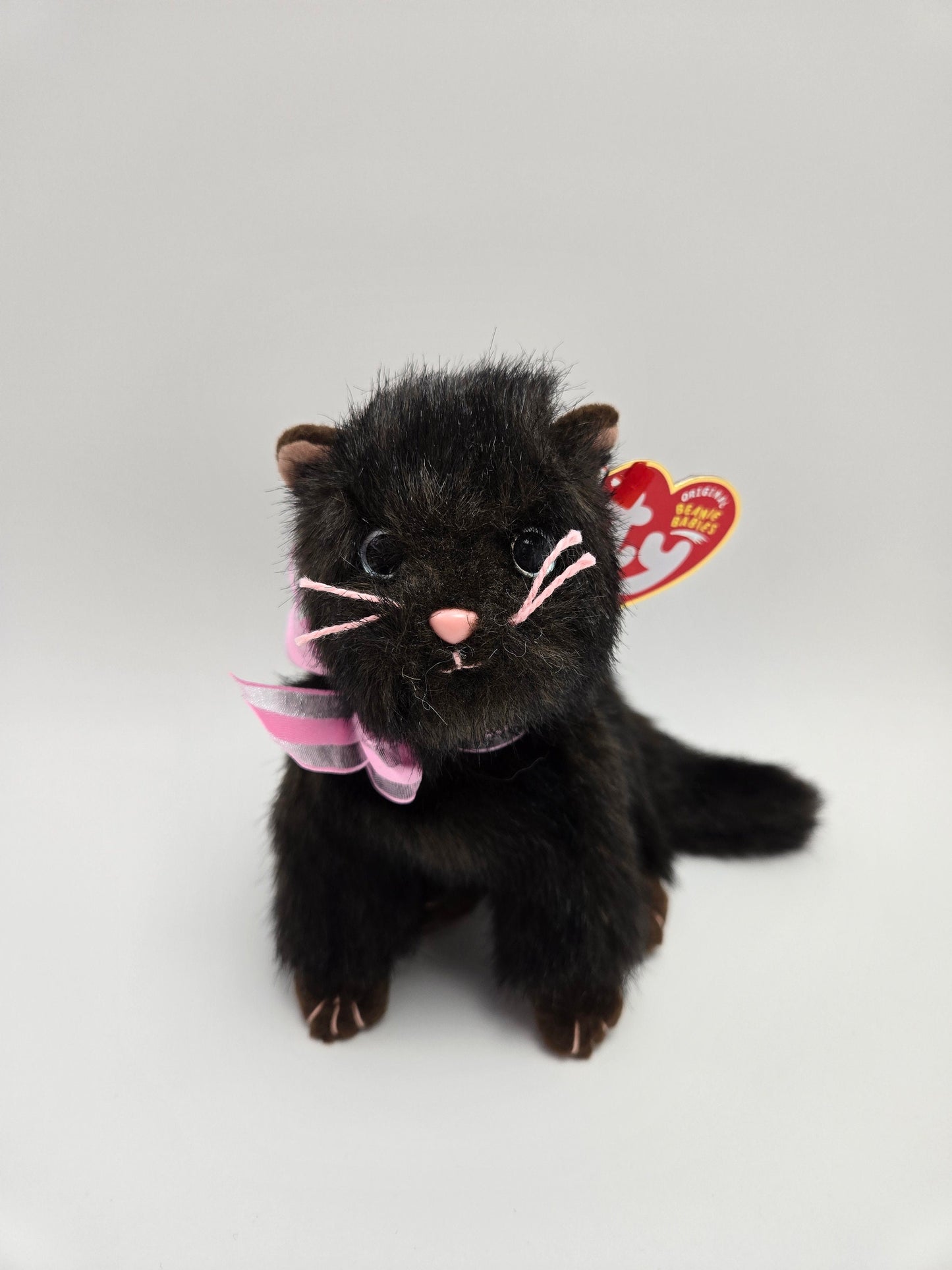 Ty Beanie Baby”Heiress” the Black Cat with a Pink Bow! (6.5 inch)