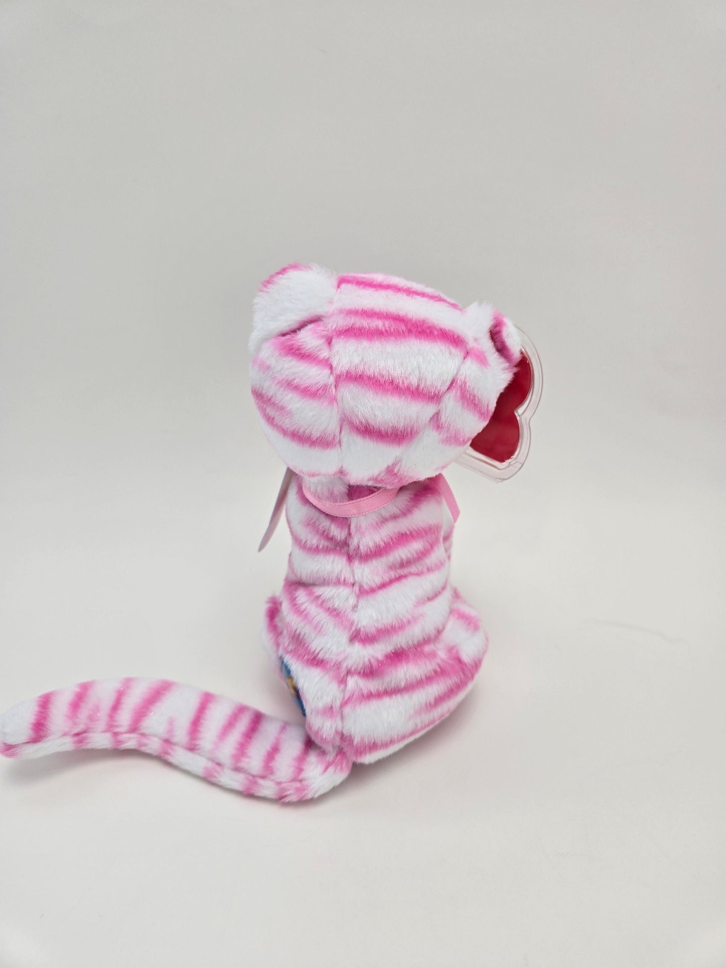 TY Beanie Baby “Purry” the Pink and White Striped Cat Plush (6 inch)