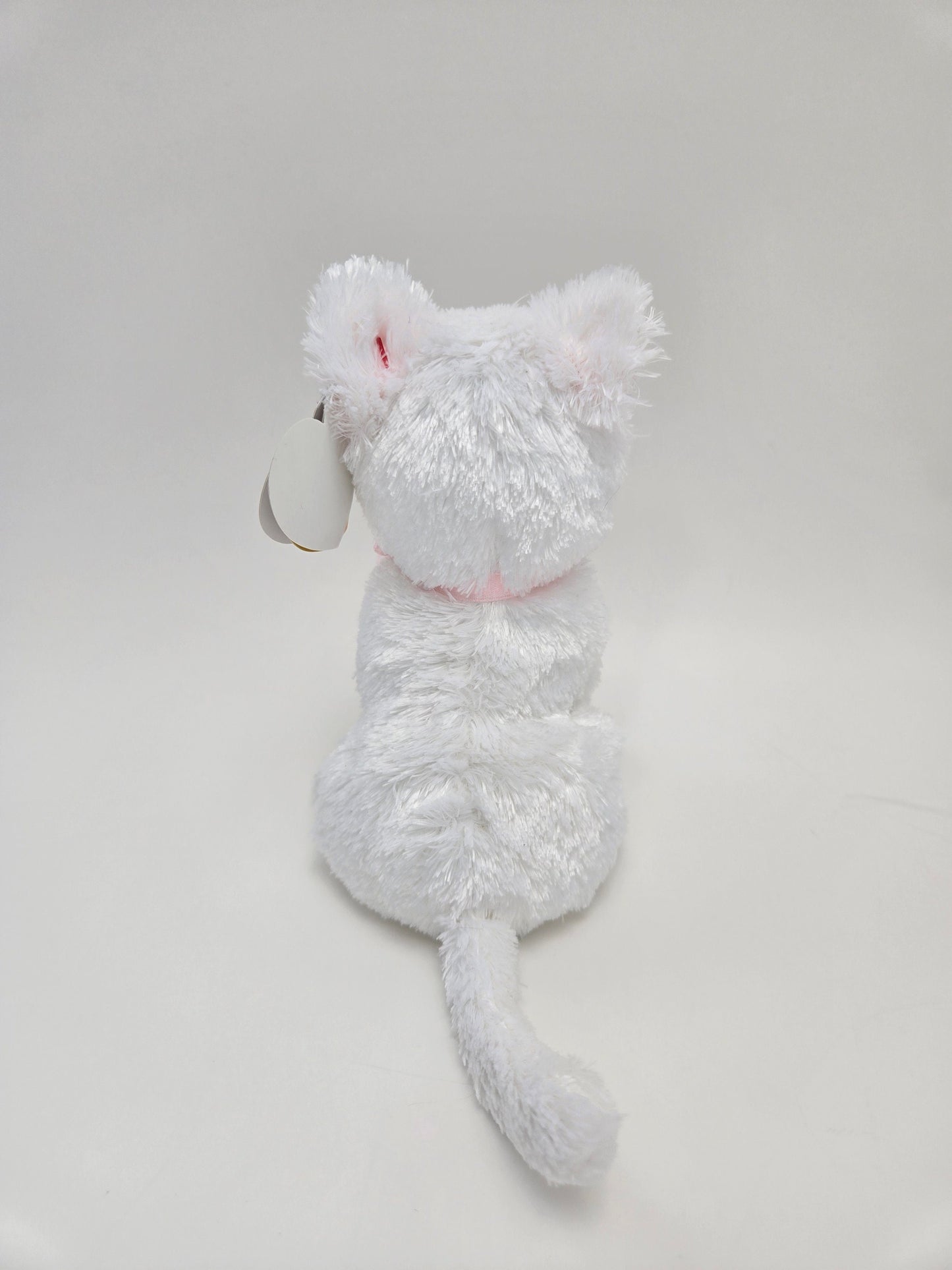 Ty Beanie Baby “Sugar”the White Cat  wearing a Pink Bow *Rare* (5.5 inch)