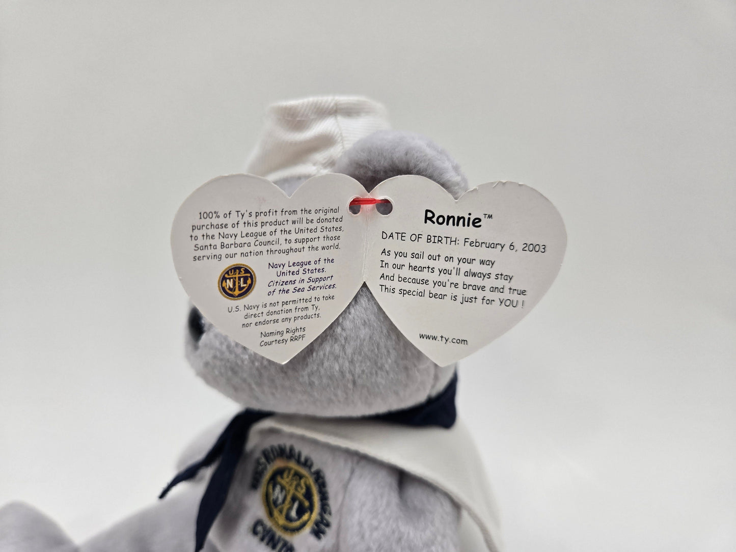 Ty Beanie Baby “Ronnie” the Sailor Bear - USA Exclusive! (8.5 inch)