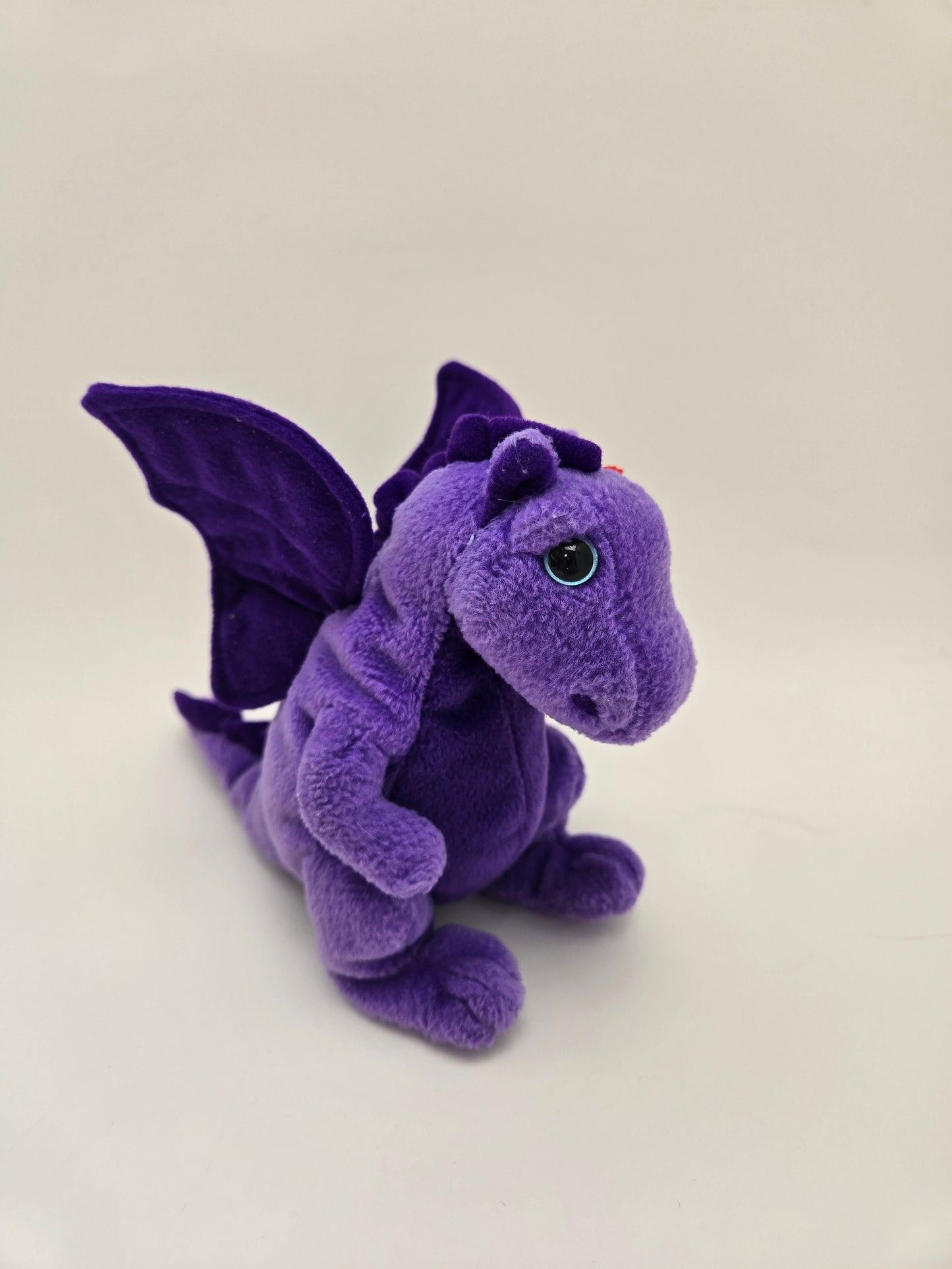 TY Beanie Baby “Dwynwen” the Purple Dragon - UK Exclusive - Creased Hang Tag *Rare* (8 inch)