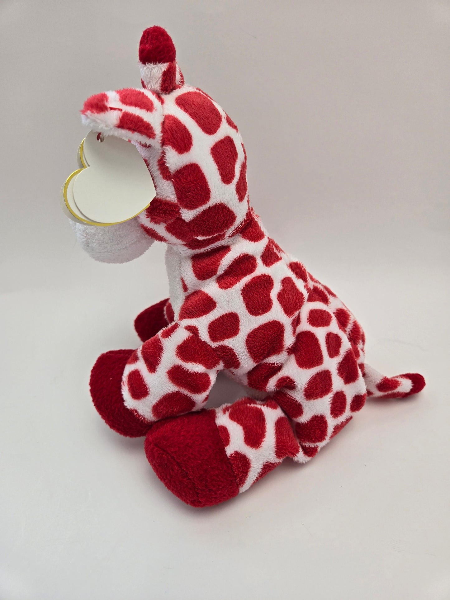 Ty Pluffies “Kisser” the Giraffe with Red Hearts (10 inch)