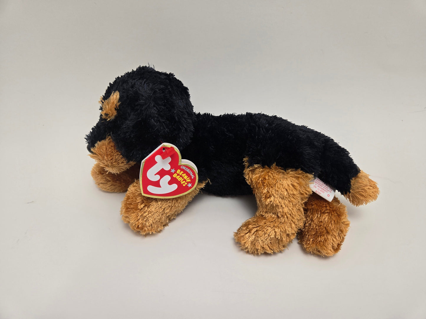 Ty Beanie Baby “Brutus” the Puppy Dog Rottweiler - Rare Laying Down Version *Rare* (7 inch)