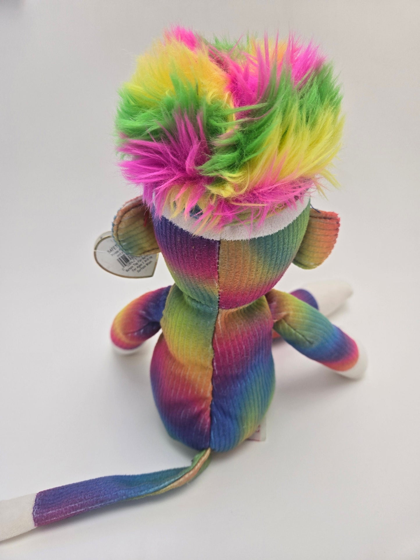 Ty Beanie Buddy “Rainbow Sock Monkey” the Adorable Sock Monkey Non Mint Tag *Rare* (12  inch)