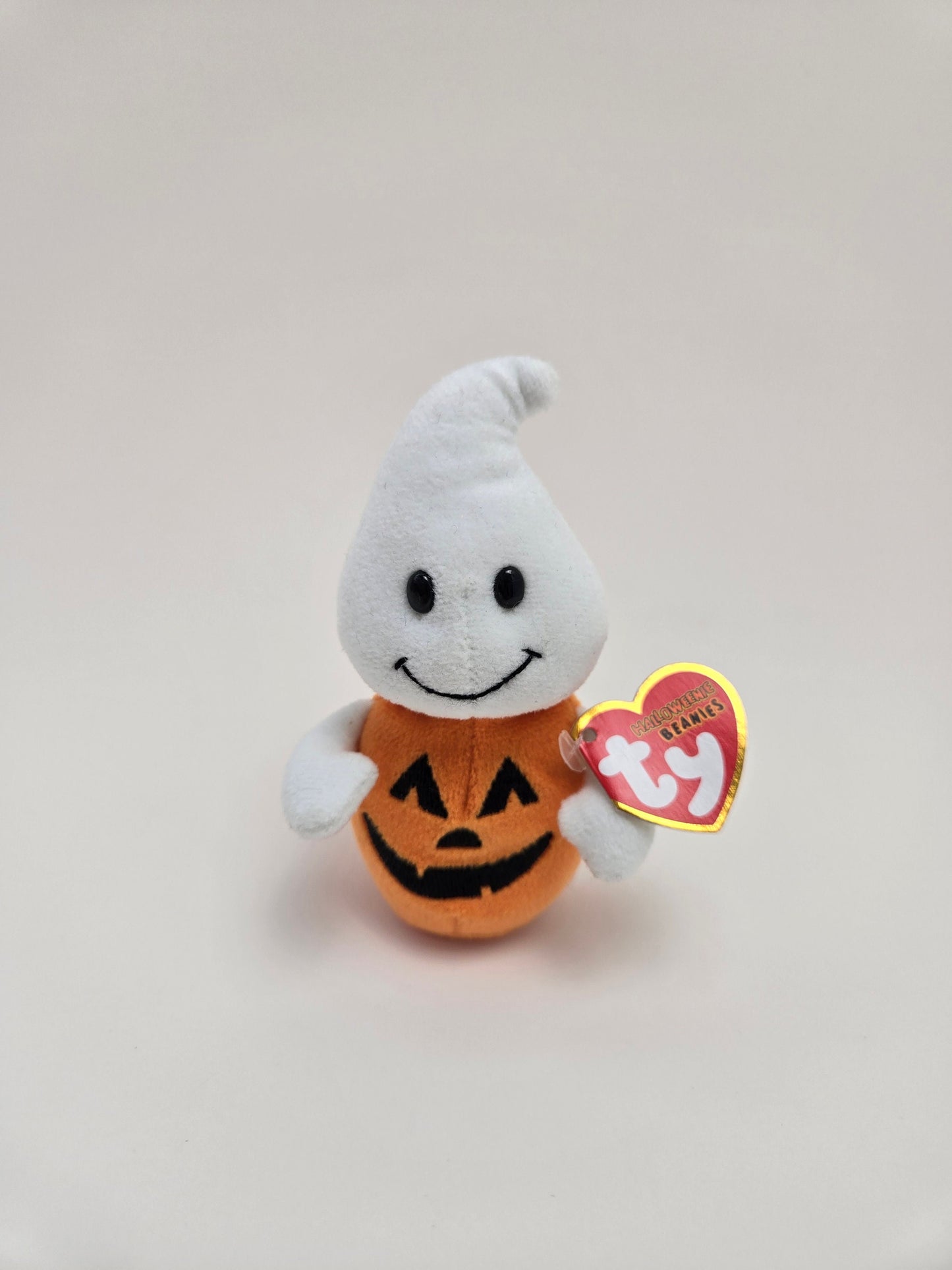 Ty Halloweenie Beanie “Ghostkin” the Pumpkin Ghost - *Small Halloweenie Beanie! (4 inch)