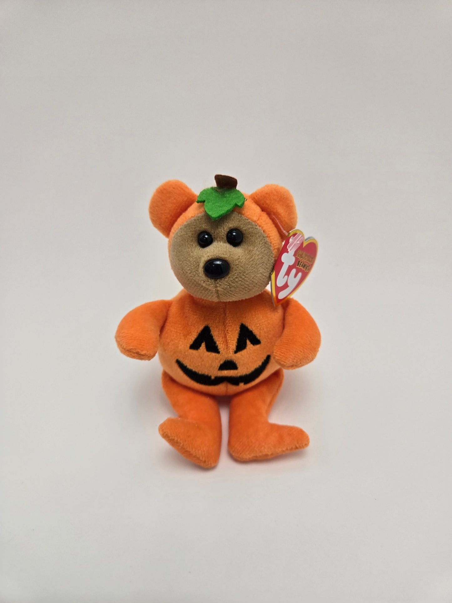 Ty Halloweenie Beanie “Teddykin” the Pumpkin Bear- *Small Halloweenie Beanie! (4 inch)