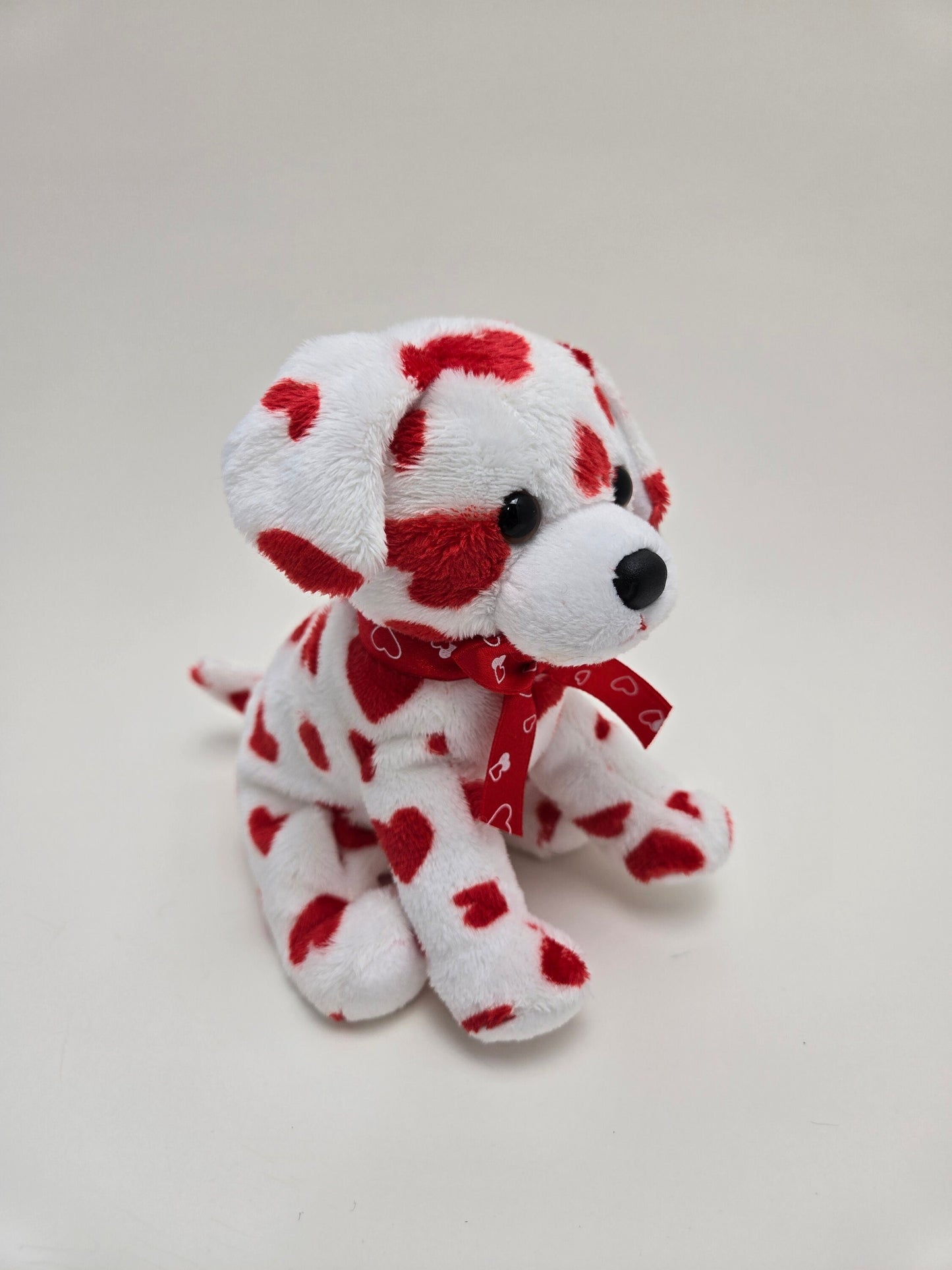 Ty Beanie Baby “Lovely” the White Dog Covered in Red Hearts (6 inch)