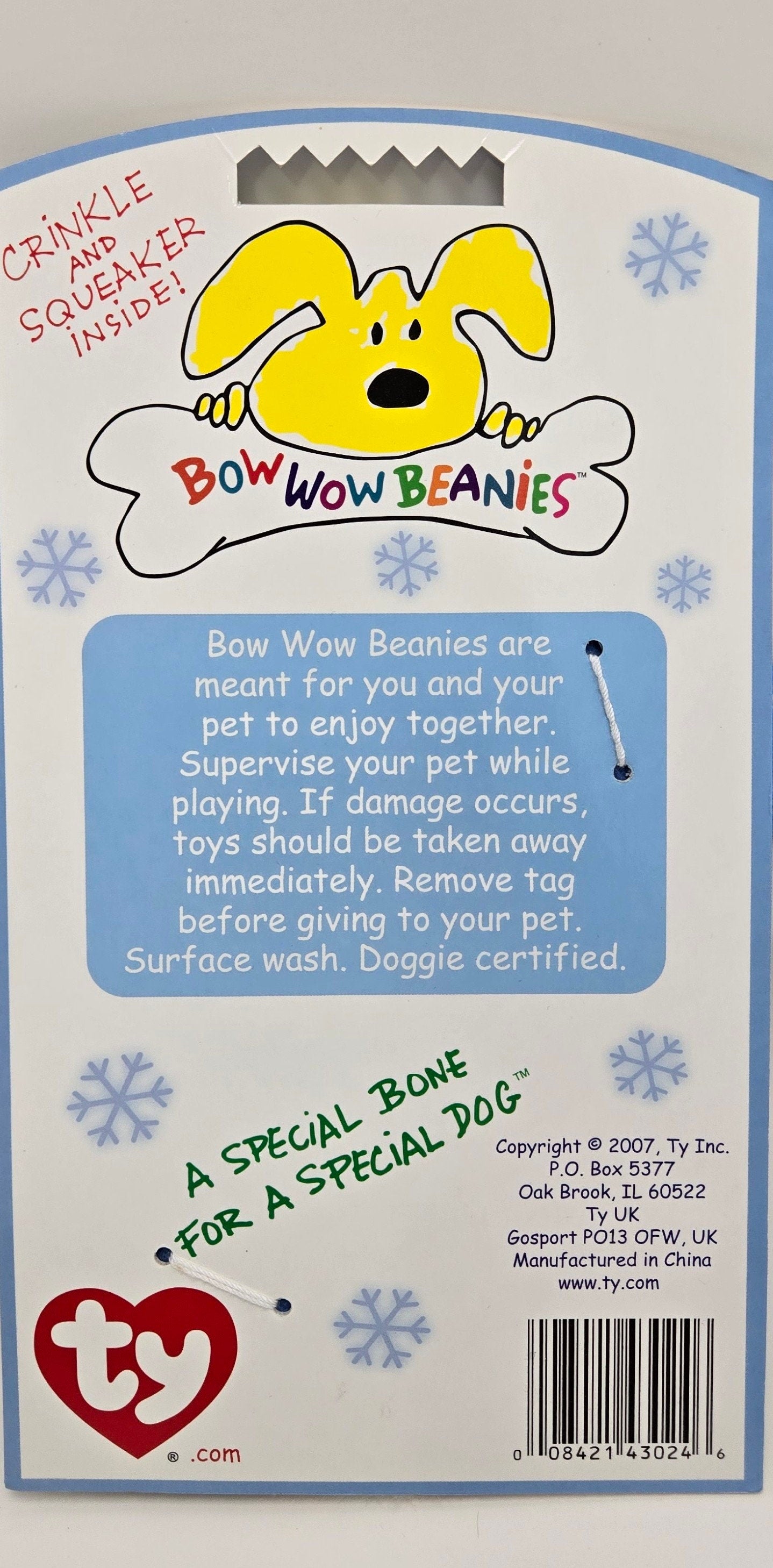 Ty Bow Wow Beanie Bat-e the Bat - Designed as a Dog Toy, Turned into a Collectors Item! (5 inch)