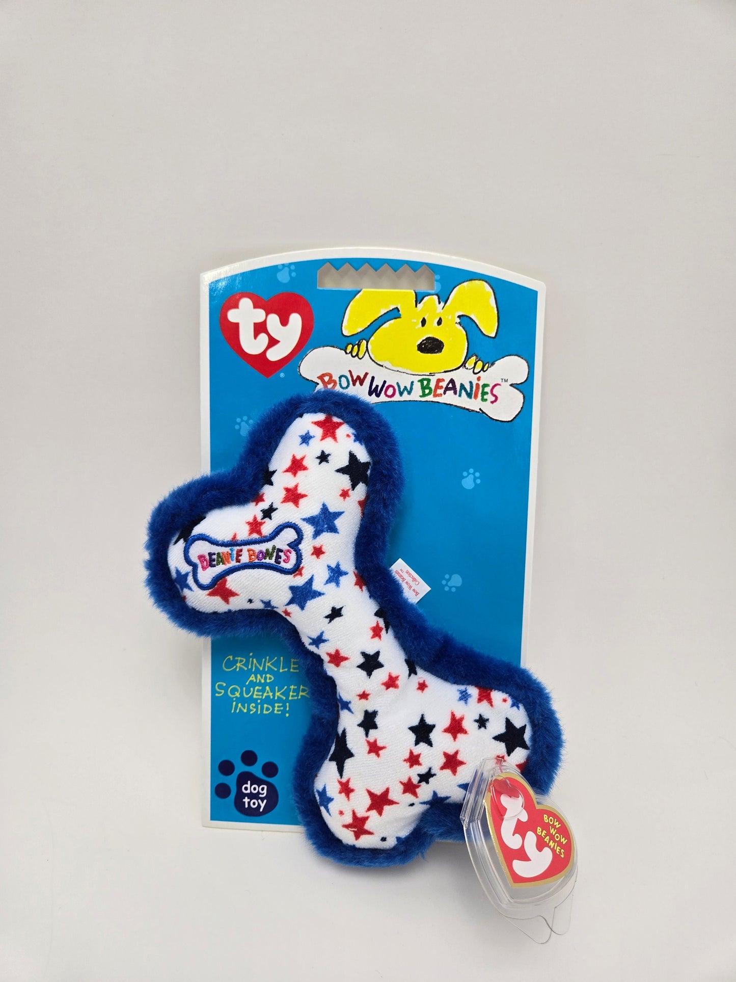 Ty Bow Wow Beanie Bone the USA stars Bone - Designed as a Dog Toy, Turned into a Collectors Item! (5 inch)