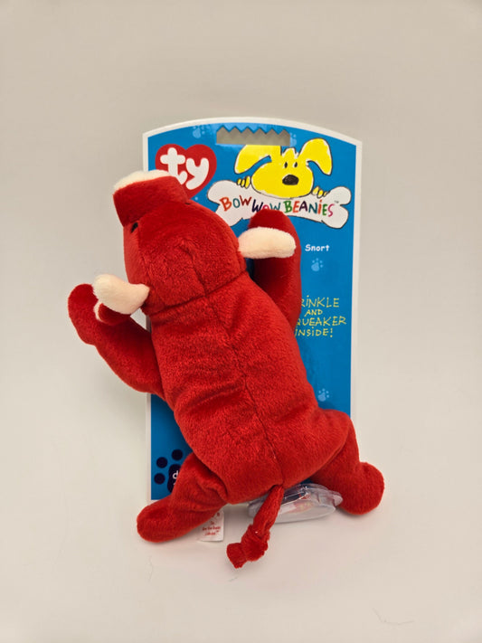 Ty Bow Wow Beanie Snort the Bull - Designed as a Dog Toy, Turned into a Collectors Item! (5 inch)