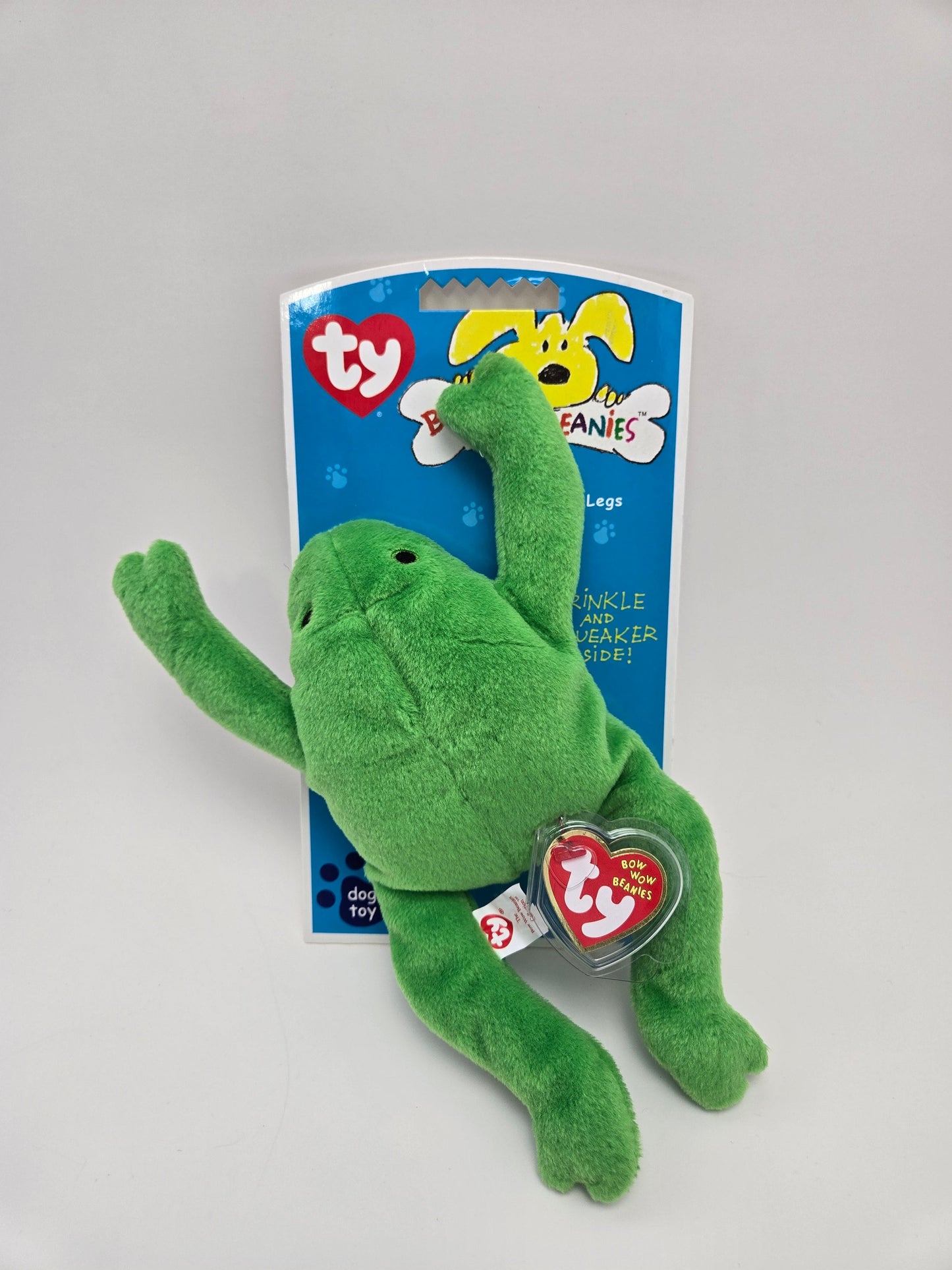 Ty Bow Wow Beanie Legs the Frog - Designed as a Dog Toy, Turned into a Collectors Item! (5 inch)