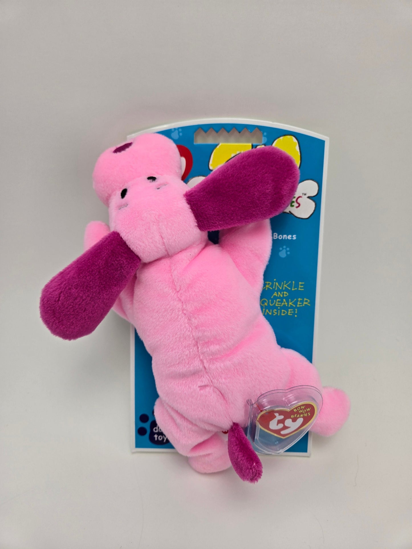 Ty Bow Wow Beanie Bones the Pink Dog - Designed as a Dog Toy, Turned into a Collectors Item! (5 inch)