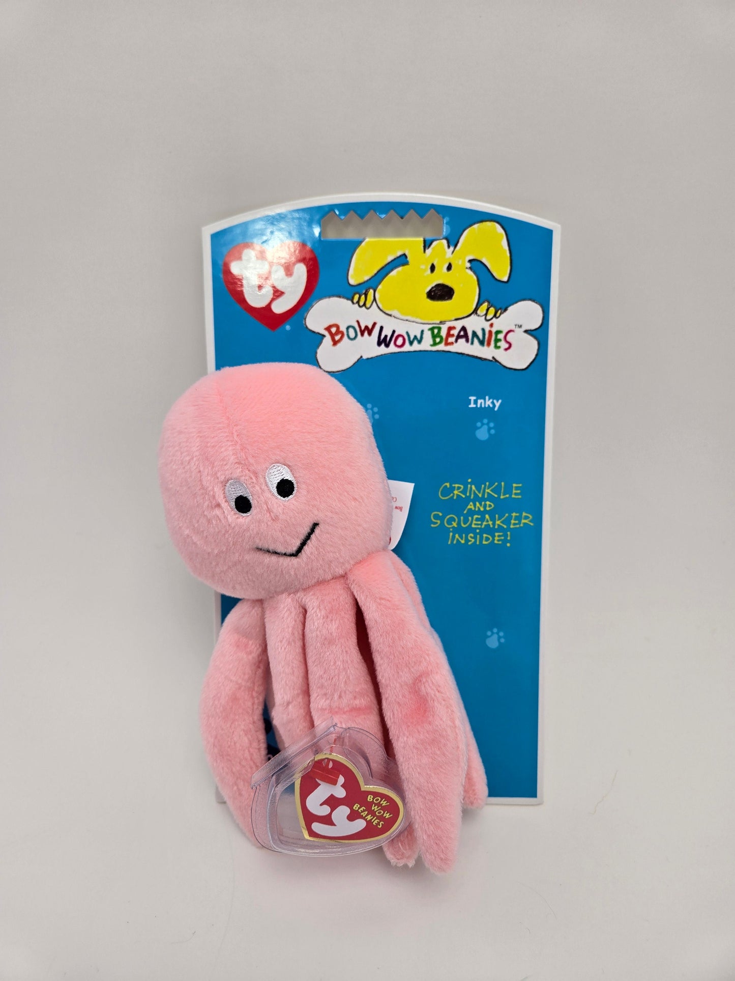 Ty Bow Wow Beanie Inky the Octopus - Designed as a Dog Toy, Turned into a Collectors Item! (5 inch)