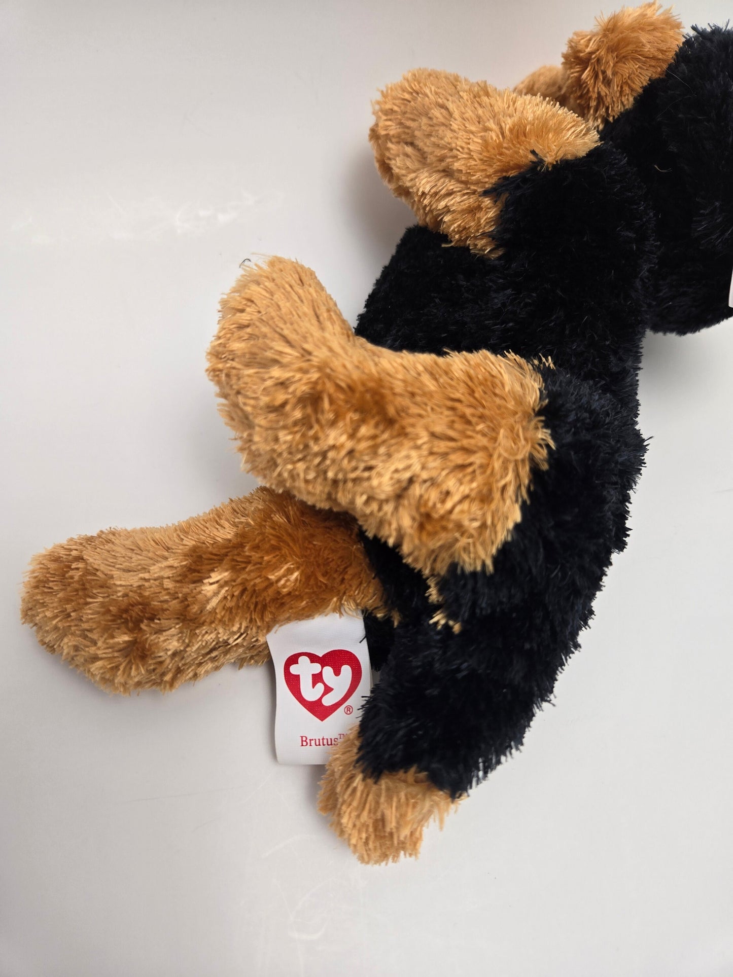 Ty Beanie Baby “Brutus” the Puppy Dog Rottweiler - Rare Laying Down Version *Rare* (7 inch)