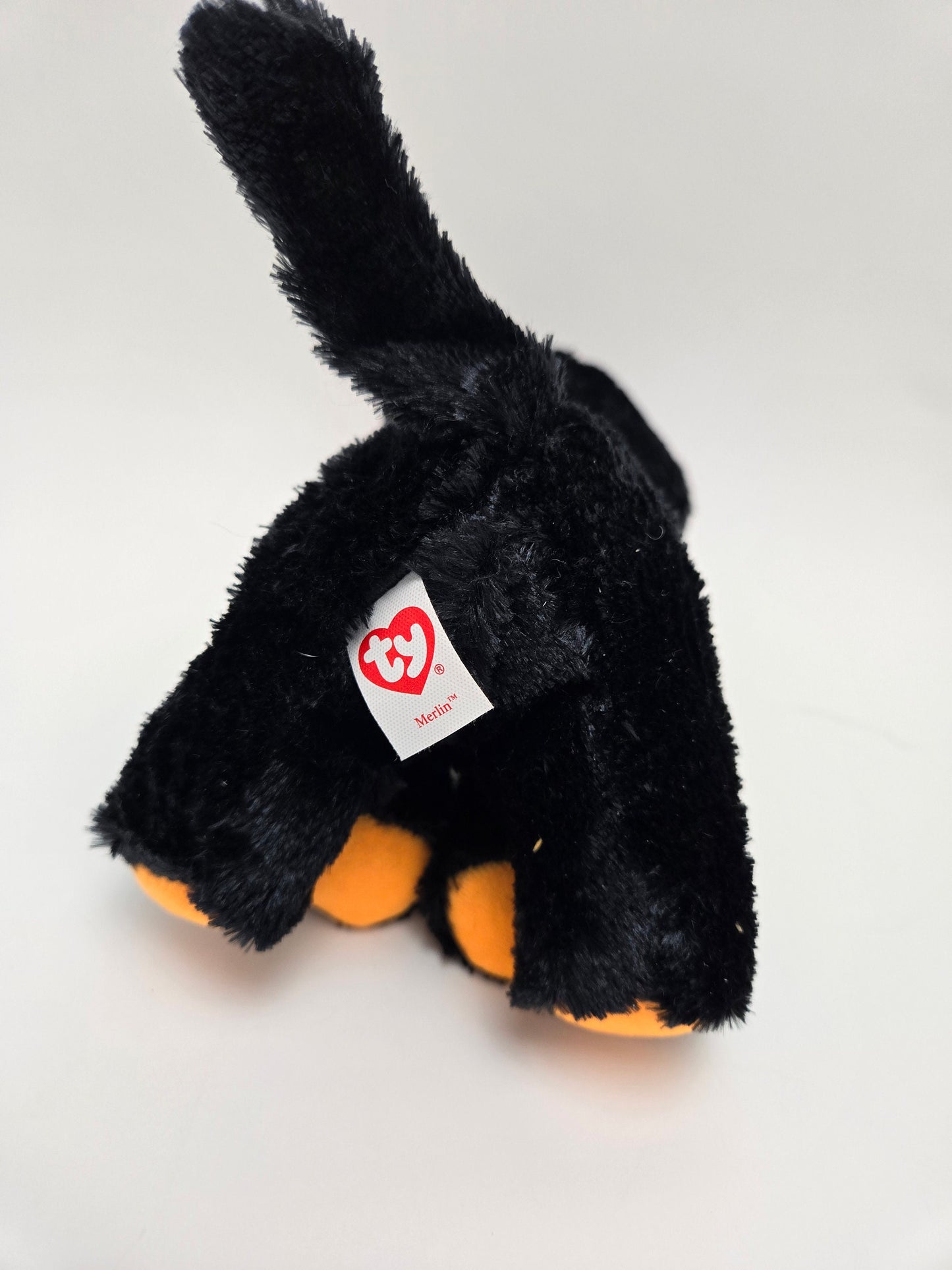 Ty Beanie Baby “Merlin” the Black and Orange Cat (6 inch)