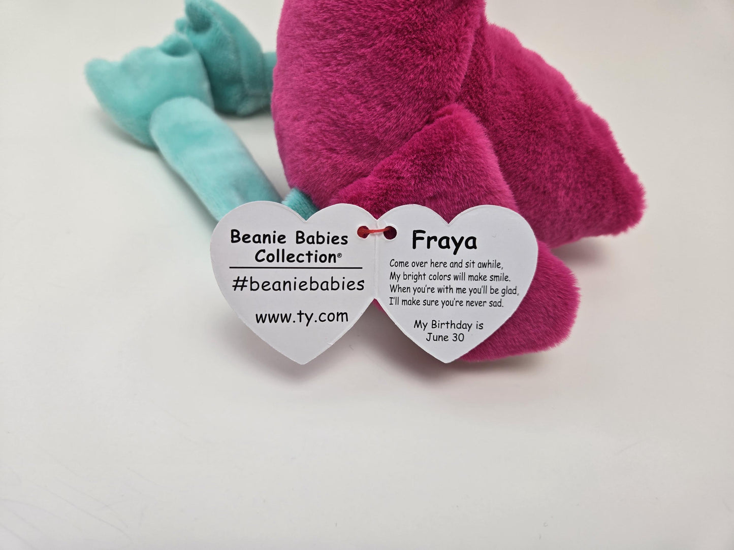 Ty Beanie Baby Fraya the Flamingo - Limited Production Rare! 30th Anniversary Beanie Baby Series! (6 inch)