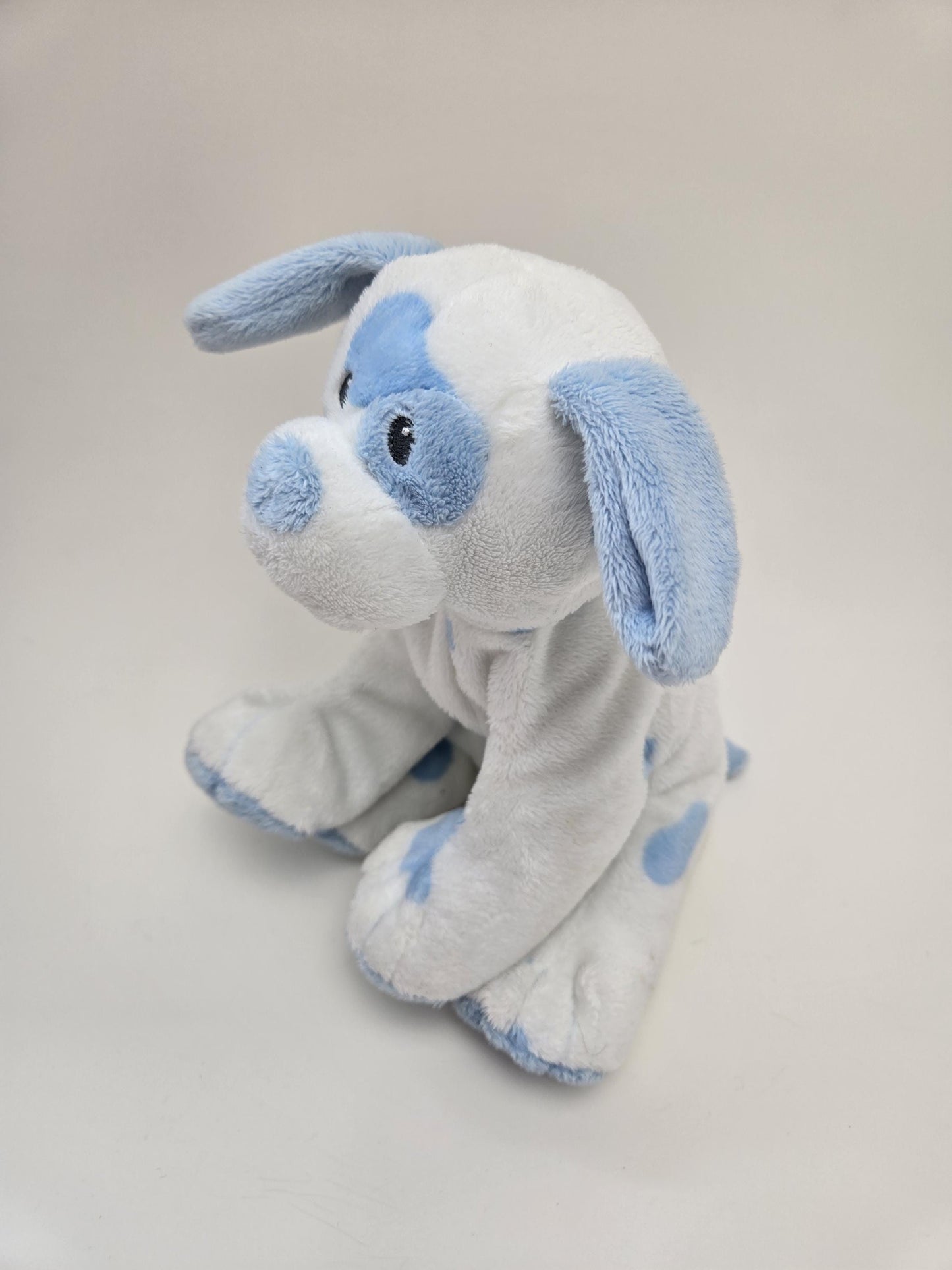 TY Pluffies Collection “Baby Pups Blue” the Blue Polka Dotted Dog - No Hang Tag *Rare* (8.5 inch)