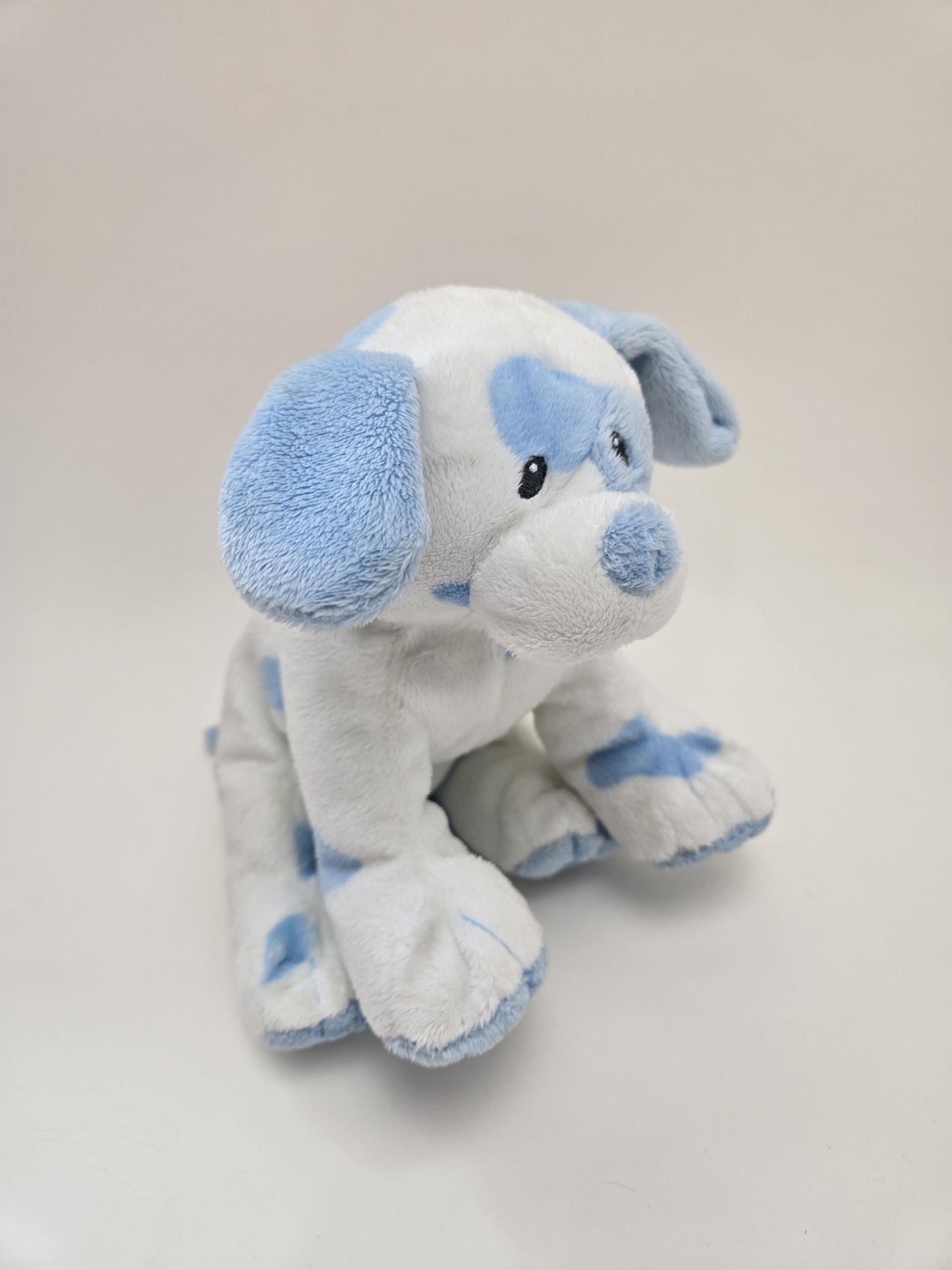 TY Pluffies Collection “Baby Pups Blue” the Blue Polka Dotted Dog - No Hang Tag *Rare* (8.5 inch)