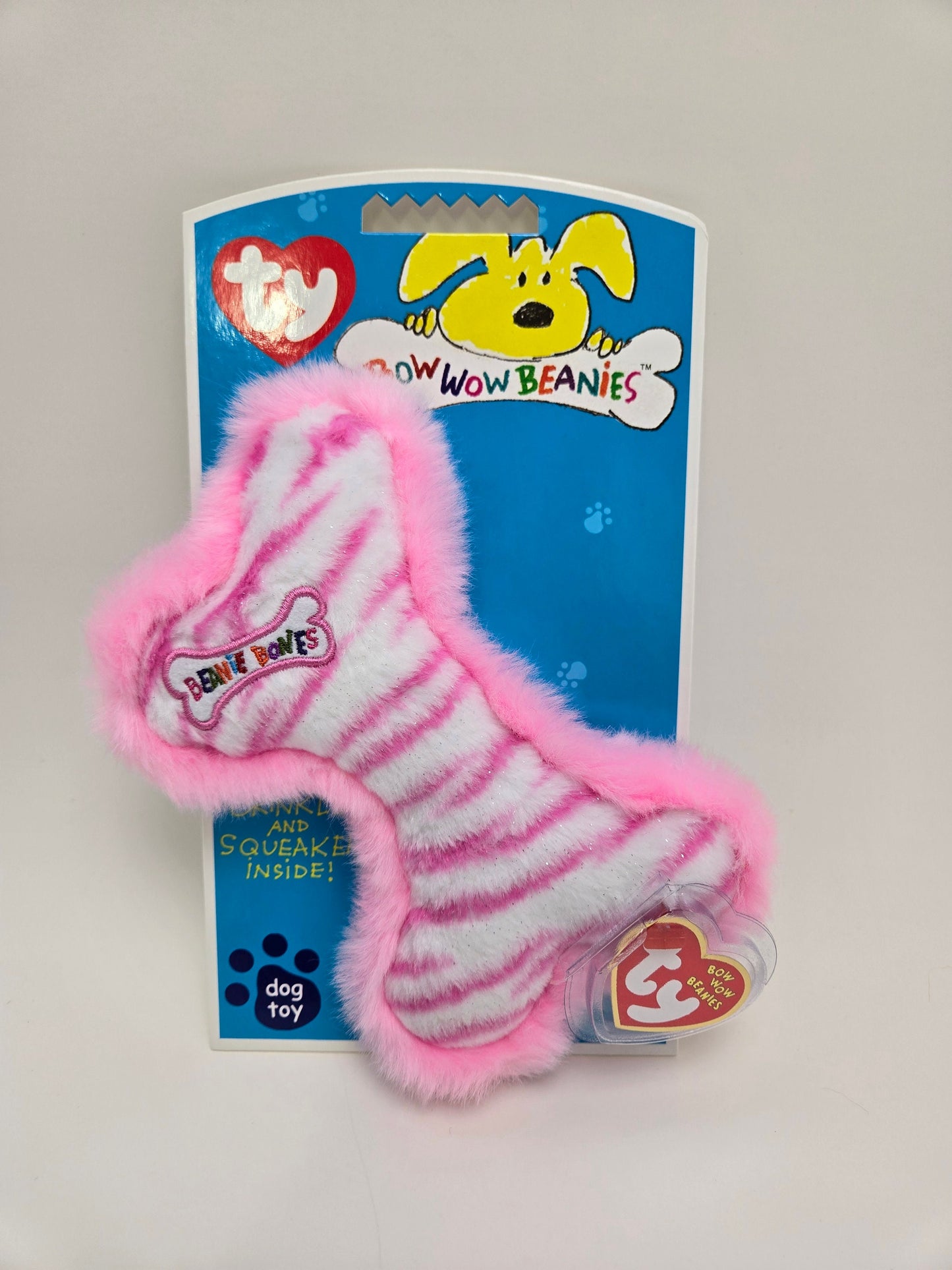 Ty Bow Wow Beanie Bone the Pink Bone - Designed as a Dog Toy, Turned into a Collectors Item! (5 inch)