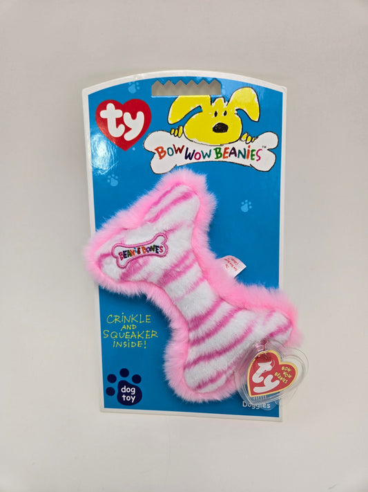 Ty Bow Wow Beanie Bone the Pink Bone - Smaller Version - Designed as a Dog Toy, Turned into a Collectors Item! (3 inch)