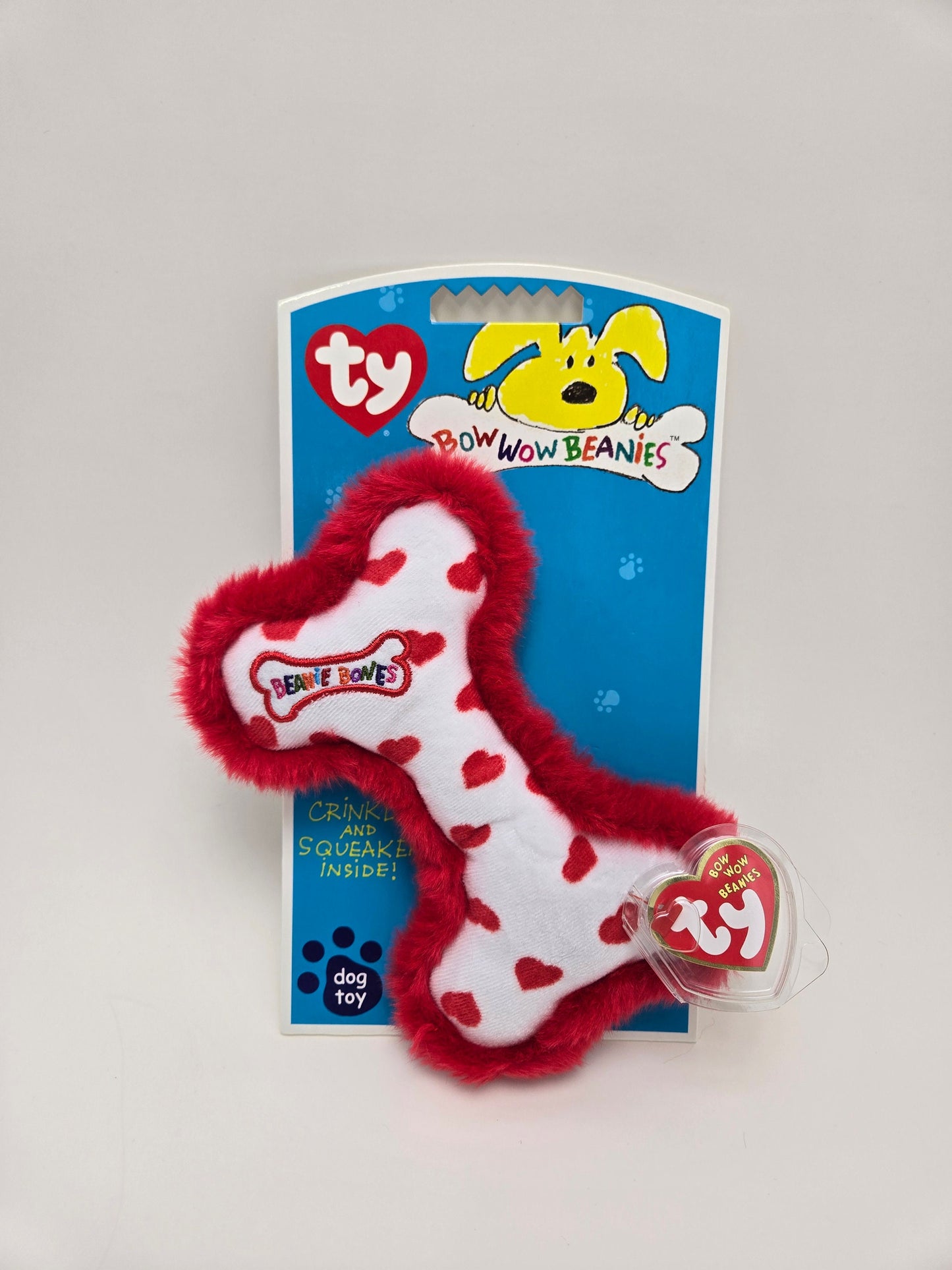 Ty Bow Wow Beanie Bone the Hearts Bone - Designed as a Dog Toy, Turned into a Collectors Item! (5 inch)