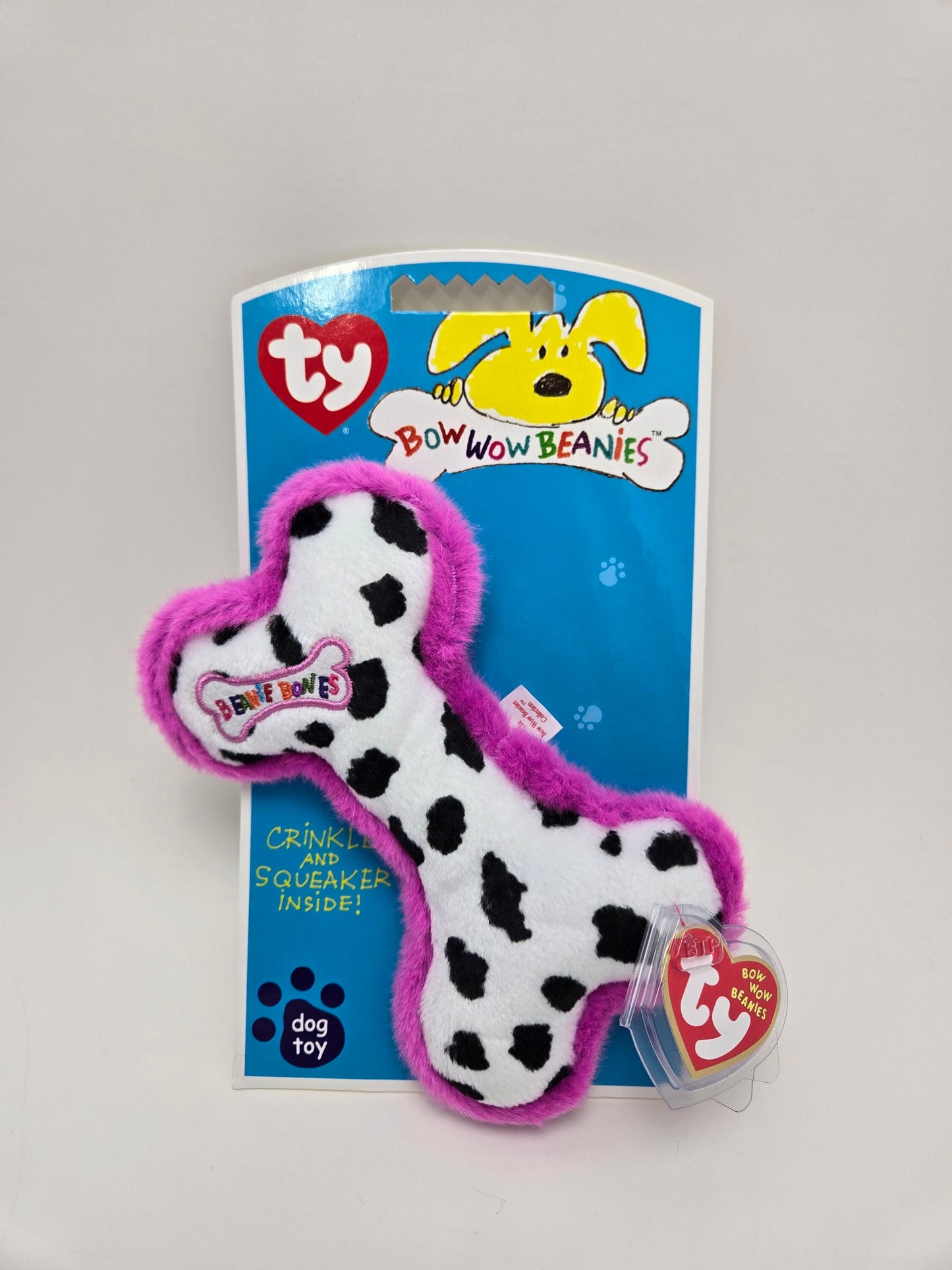 Ty Bow Wow Beanie Bone the Purple Cow Bone - Designed as a Dog Toy, Turned into a Collectors Item! (5 inch)