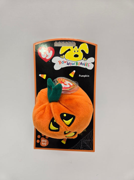 Ty Bow Wow Beanie Pumpkin - Designed as a Dog Toy, Turned into a Collectors Item! (5 inch)