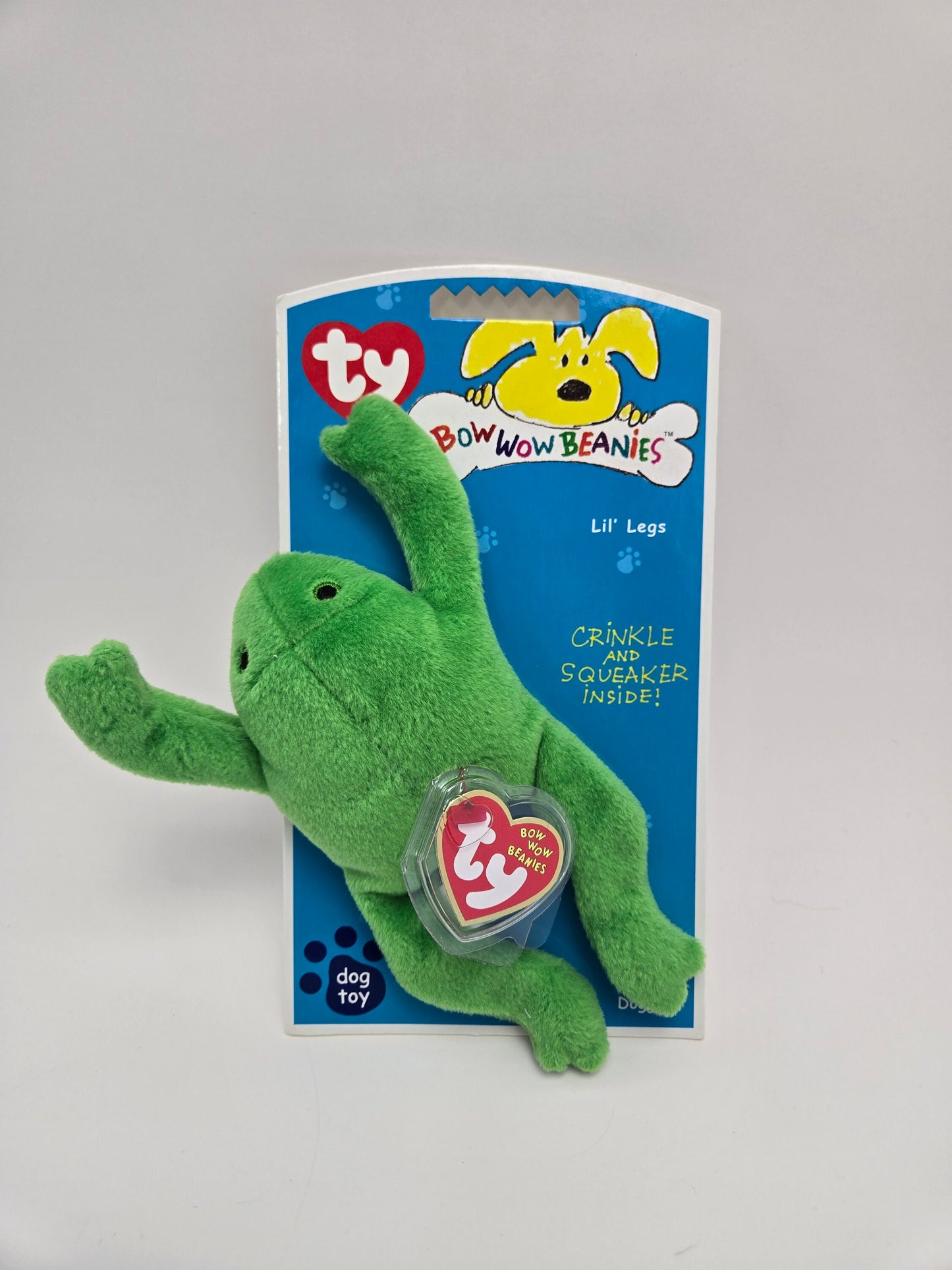 Ty Bow Wow Beanie Lil Legs the Frog - Designed as a Dog Toy, Turned into a Collectors Item! (4 inch)