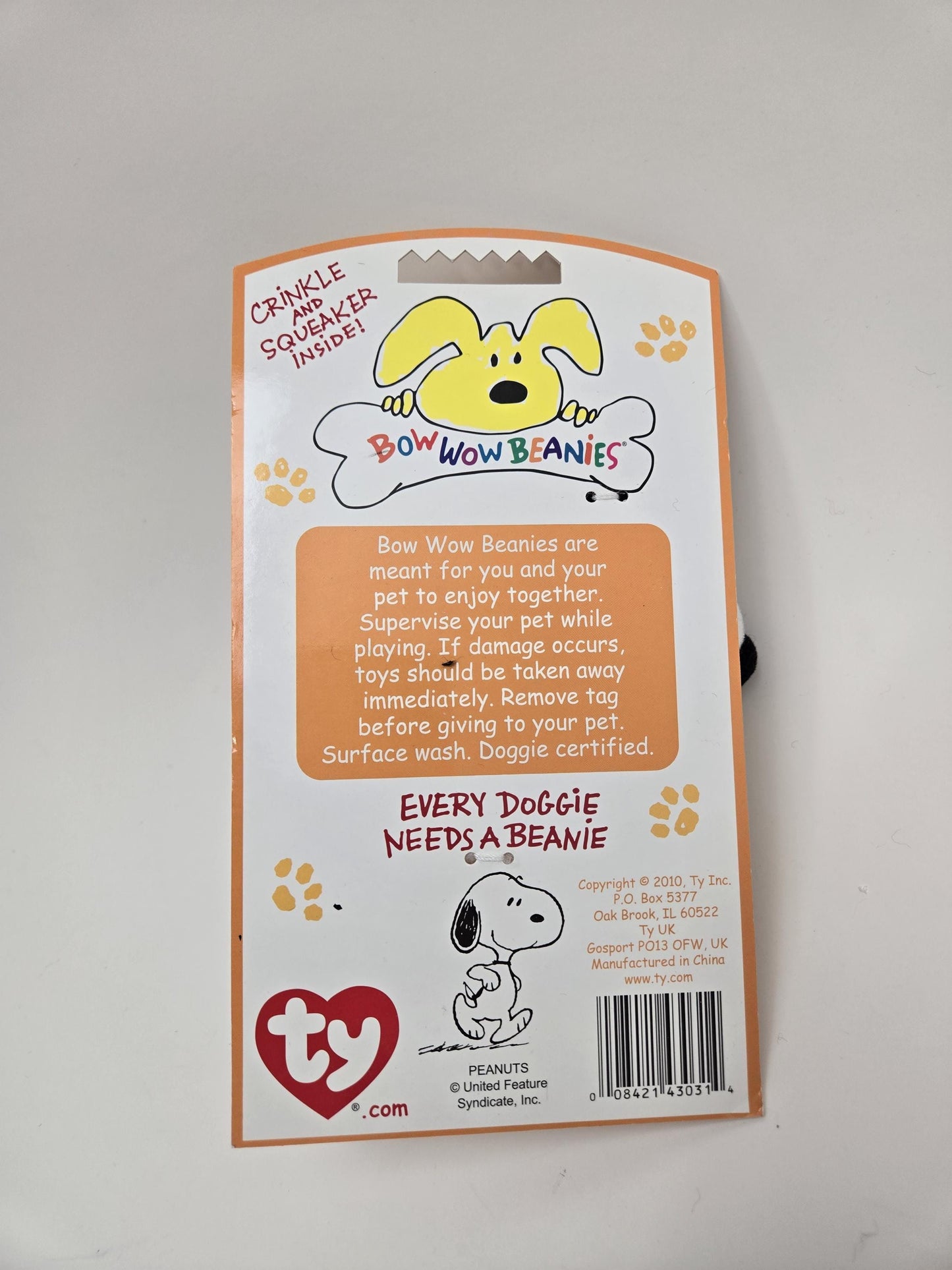 Ty Bow Wow Beanie Woodstock from Peanuts - Designed as a Dog Toy, Turned into a Collectors Item! (5 inch)