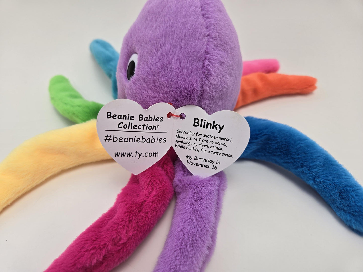 Ty Beanie Baby Blinky the Octopus - Limited Production Rare! 30th Anniversary Beanie Baby Series! (6 inch)